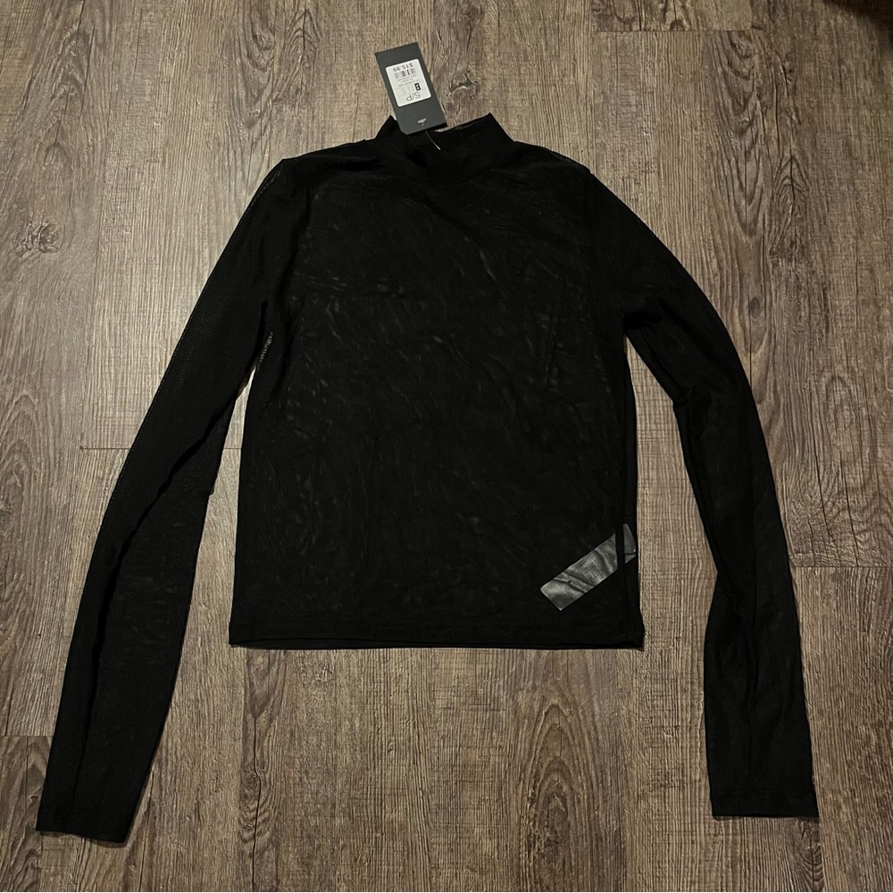 Streetwear Society Mesh Long Sleeve Mock Neck Shirt